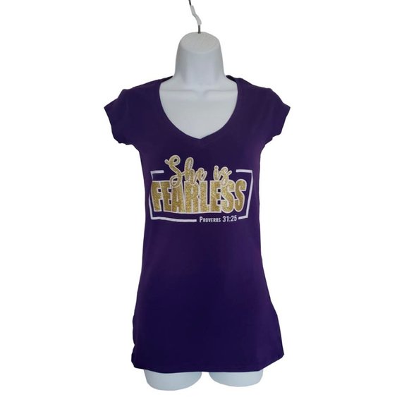 Love Fearless Purple T-shirt - Picture 1 of 6